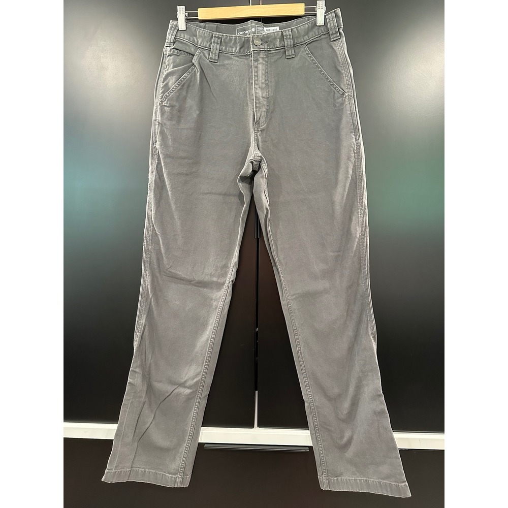 Carhartt Rugged Flex Relaxed Fit Canvas Work Pants Grey 32x34 BN2291-M 102291